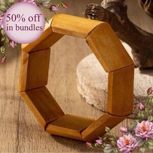 Bohemian Style Elastic Wooden Bracelet, Retro And Minimalist Design